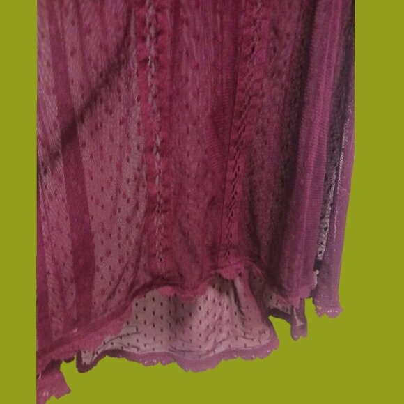 Free People Deep Purple Sheer Lace Sleeveless Top Size XSmall - Picture 11 of 16